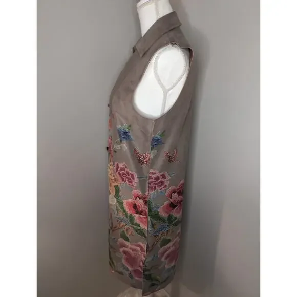 Anthropologie Solitaire floral boho LG sleeveless vest - Picture 5 of 10